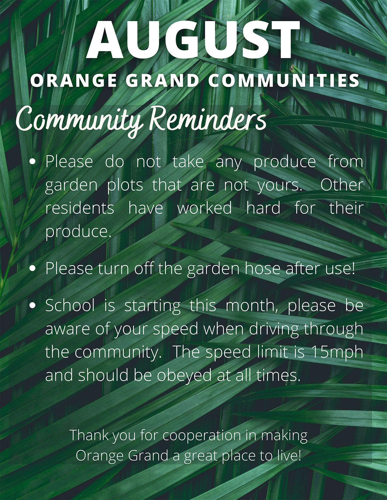 Jerome Grand Newsletter